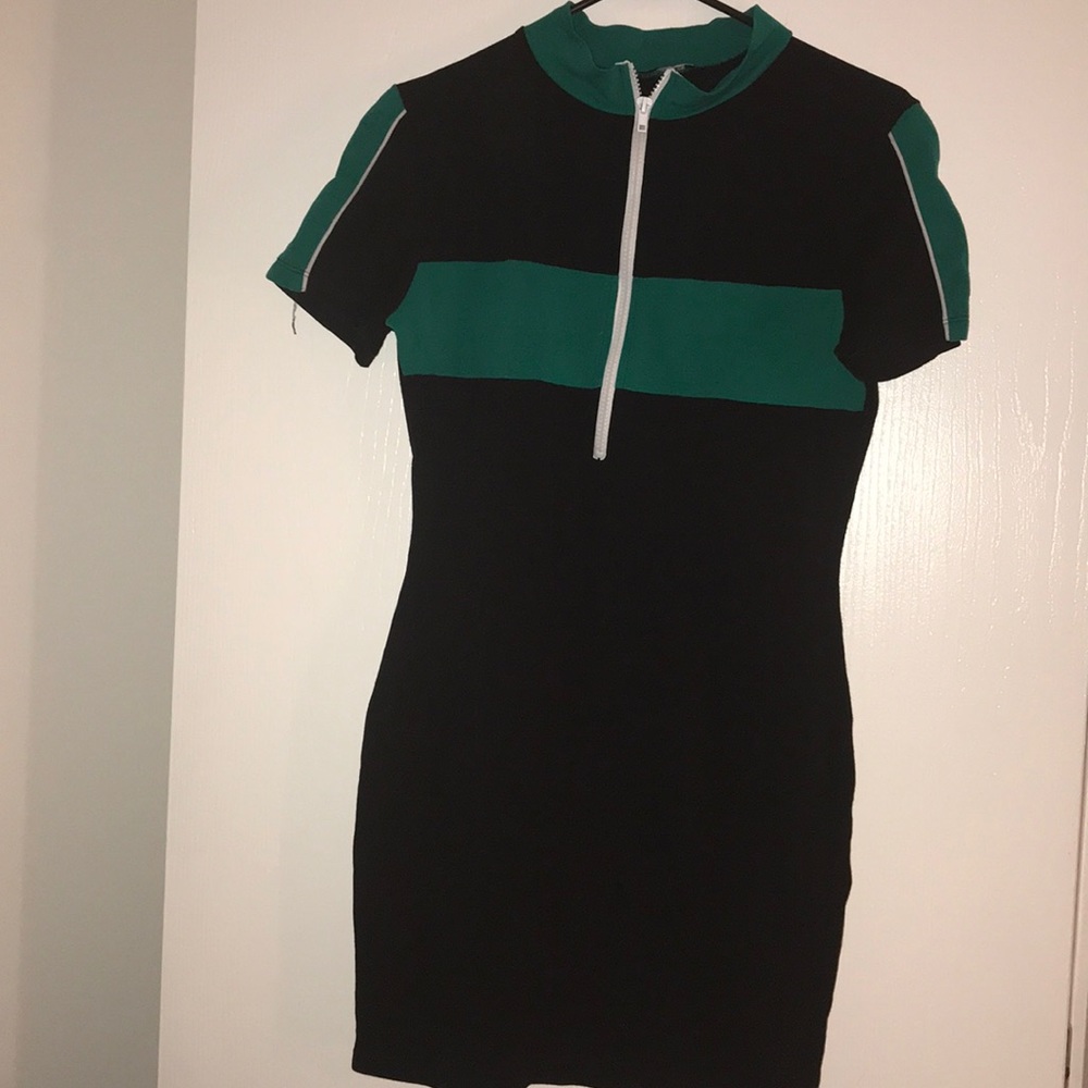 Black and teal Motorsport dress!